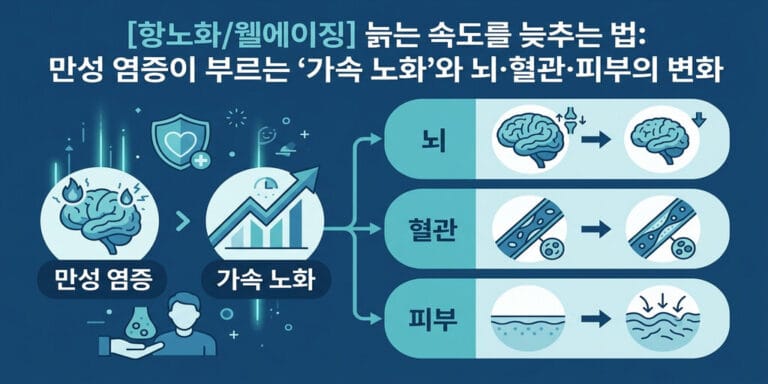 [항노화/웰에이징] 늙는 속도를 늦추는 법: 만성 염증이 부르는 ‘가속 노화’와 뇌·혈관·피부의 변화