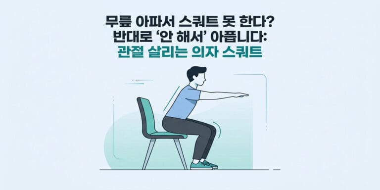 무릎 아파서 스쿼트 못 한다? 반대로 ‘안 해서’ 아픕니다: 관절 살리는 의자 스쿼트