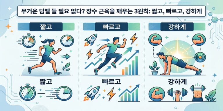 무거운 덤벨 들 필요 없다? 장수 근육을 깨우는 3원칙: 짧고, 빠르고, 강하게